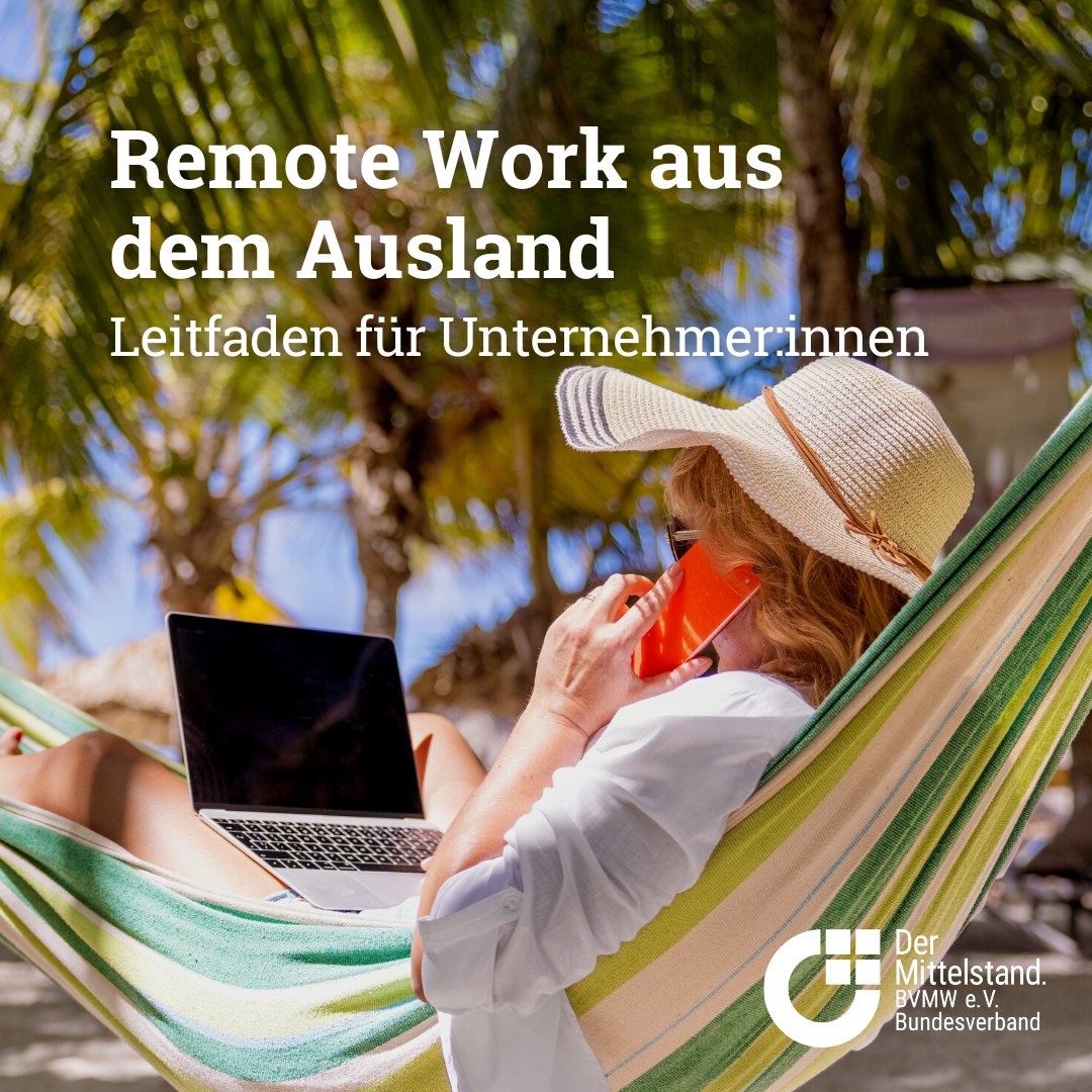 Arbeiten am Strand? Kein Problem durch #RemoteWorking. 🌴

Worauf es für Sie als Unternehmer:in dabei ankommt &amp; welche Chancen Sie dadurch erwarten, erfahren Sie im #Leitfaden des <a href="/BITMi/">BITMi</a>.

Das Wichtigste hat Ihnen das <a href="/DigitalZBerlin/">Digitalzentrum Berlin</a> zusammengefasst 👉 bit.ly/arbeiten-ausla…