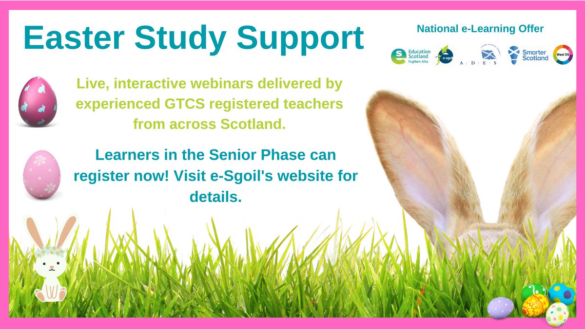 EducationScot's tweet photo. Parents and carers – are your young people currently in the senior phase? They can register for @eSgoil Easter study support! More info and registration details for these free sessions - https://t.co/IVahT2tjQ8 #NeLO https://t.co/nInSjgUMmB