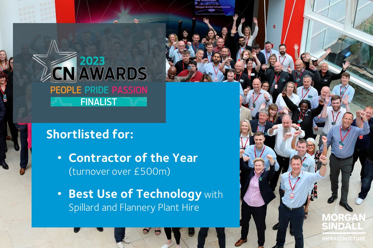 We’ve been shortlisted for Contractor of the Year at the 2023 @CNplus Awards!⭐ Our people are proud to deliver our responsible business commitments each and every day, and we’re delighted that their efforts have been recognised as we build up to the awards in July 👏👏👏