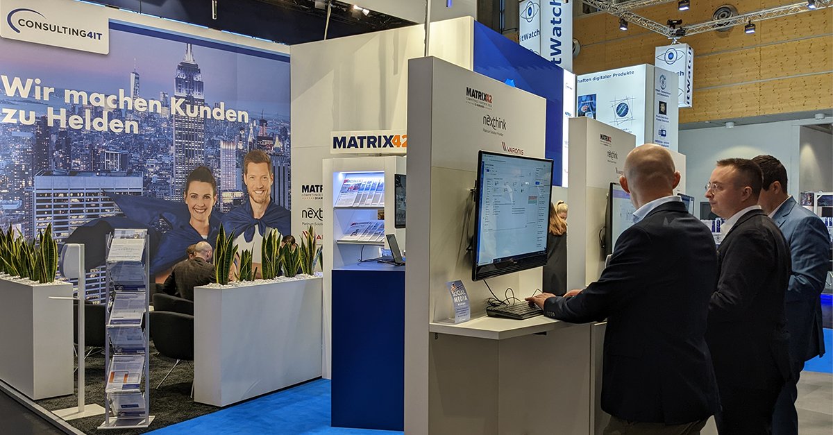 C4IT_GmbH's tweet photo. Ask our customers - auf der @hannover_messe 🤝

Sie möchten wissen, wie unsere Produkte und die unserer Hersteller #Matrix42, #Nexthink und #Varonis in Unternehmen eingesetzt werden? Dann fragen Sie unsere Kunden ➡️ Halle 15 Stand F63 📍 

https://t.co/ghT5TkzWBd

#HM23 https://t.co/fMyCab4Wbr