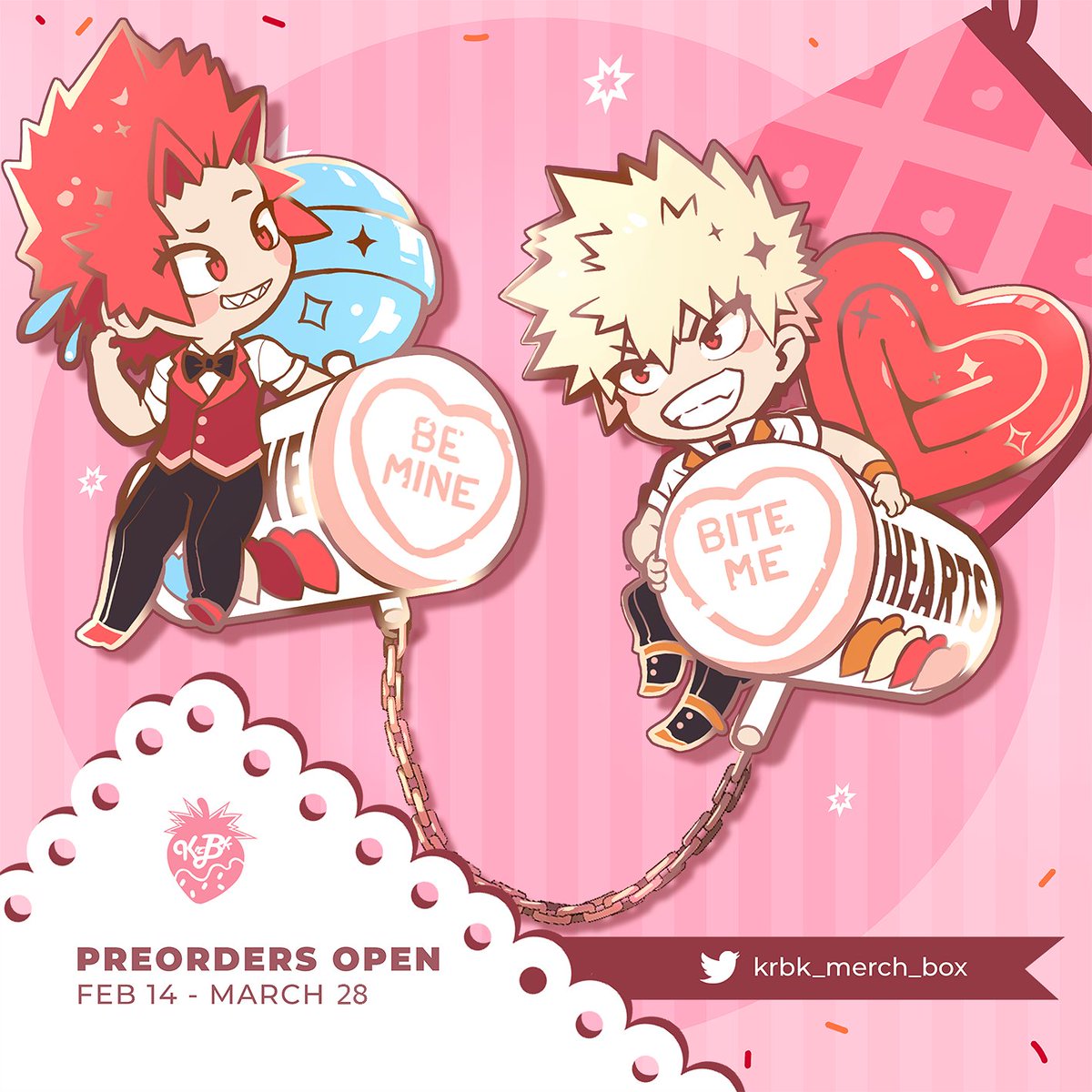 I'm so lucky! @krbk_merch_box let me design my very first enamel pin set for their awesome merch box and it was SO much fun!! 💕🍓🍬 I can't wait to see how they come out! Preorders end today so there's still time to unlock the final stretch goals!