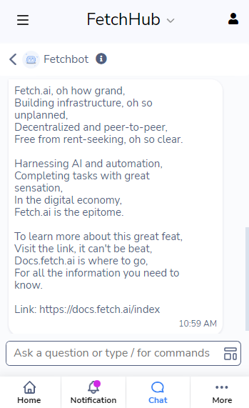 Atari_Buzzk1ll's tweet photo. #Fetchbot is awesome! π€£
My prompt was "Write me a poem about https://t.co/qfOQzzbxmM" and it even managed to fit the docs link into its rhyming π₯
#AIWallet https://t.co/PXwyPdggbh