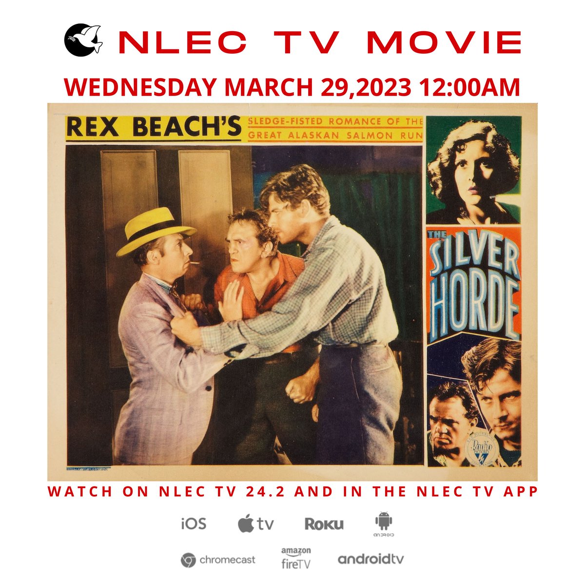 NLECTV's tweet photo. A salmon fisherman must choose between a bad girl and a society doll. #TheSilverHorde #evelynbrent #LouisWolheim #JeanArthur #rexbeach #dramamovie #DramaMovies #romancemovie #romancemovies #classicmovie #classicmovies #movie #movies
https://t.co/pdMAk62vVa https://t.co/kQpyy6MUaJ