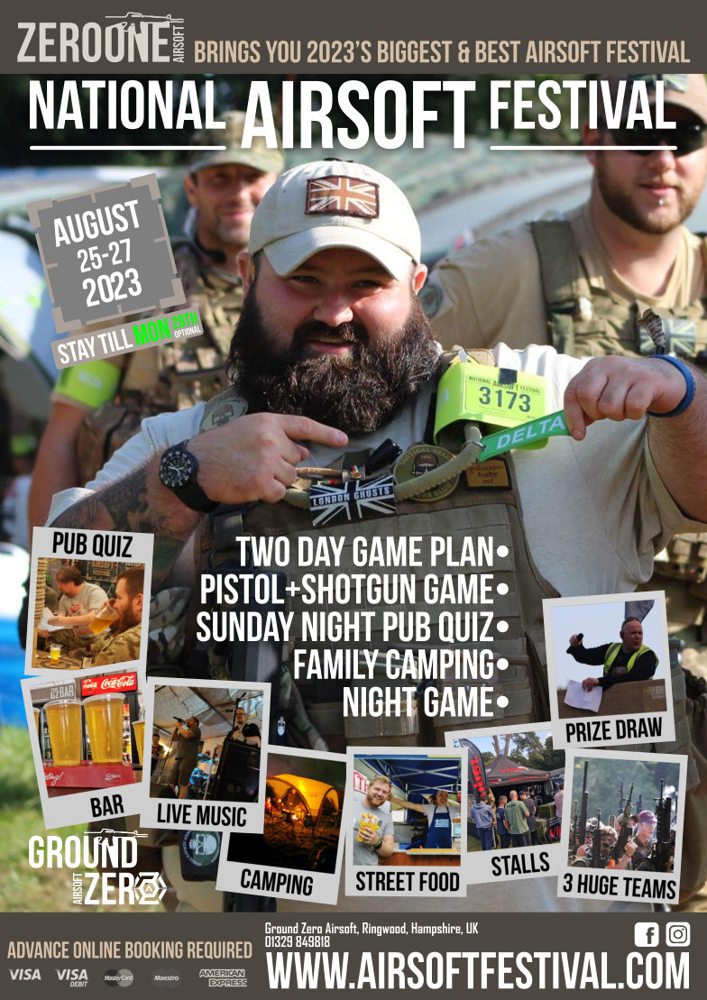 Get yourself booked before the 1st of April to get the early bird price!

airsoftfestival.com

#airsoft #airsoftfestival #nationalairsoftfestival #naf23 #nae #teamdelta #groundzeroairsoft #zerooneairsoft