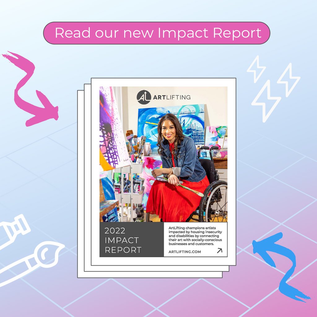 ArtLifting's tweet photo. Every year we survey ArtLifting artists to learn about their experiences, challenges, and the ways partnering with ArtLifting has impacted their lives. Read our new Impact Report: https://t.co/CeTZmTlE07

#SocialImpact #BusinessForGood https://t.co/vaziXIgcc3