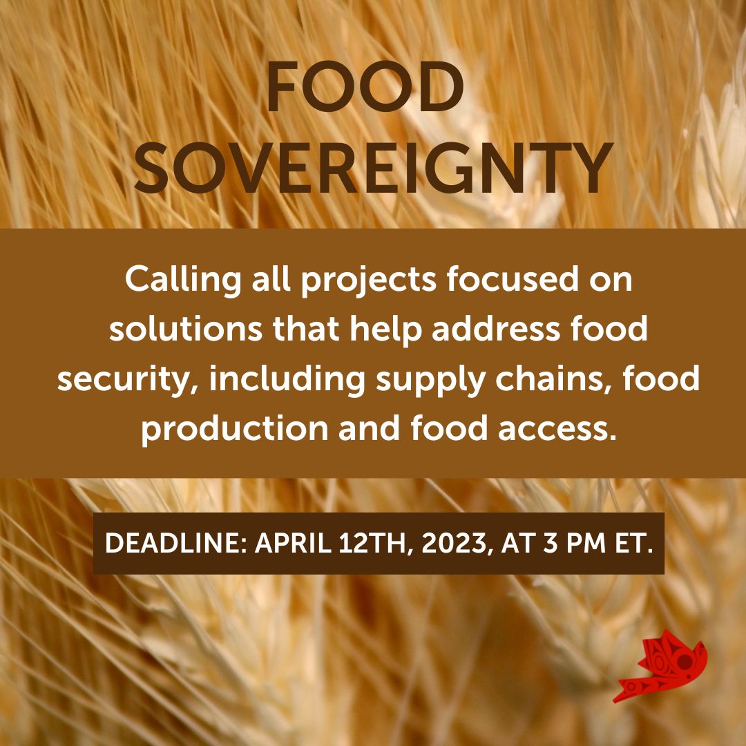 #RFP One of the investment priority areas is 'Food Sovereignty.' Projects submitted for consideration in this area should focus on solutions that help address #foodsecurity, including supply chains, food production and food #access. #Indigenous #innovation