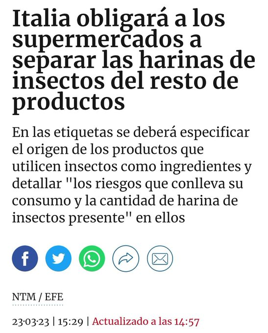 ignaziololo1's tweet photo. Ursula Von Der Leyen CONGELA 19.000 millones de € de fondos UE a Italia🇮🇹, por ir en CONTRA de las políticas de la UE🇪🇺.
Meloni le pone un límite a las harinas de insectos.
Meloni le pone un límite a derechos parentales de parejas homosexuales.
"Meloni NO hace las cosas BIEN". https://t.co/GsRtLOgU47