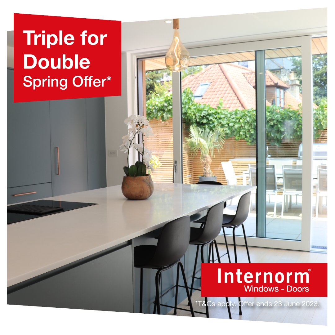 InternormUK's tweet image. Missed the Homebuilding &amp;amp; Renovating Show last week?

Don&apos;t worry, just visit your local Internorm Distribution Partner to discuss your project and take advantage of our 
fantastic &apos;Triple for Double&apos; SPRING PROMOTION.

To find out more, visit: uk.internorm.com/offers/
