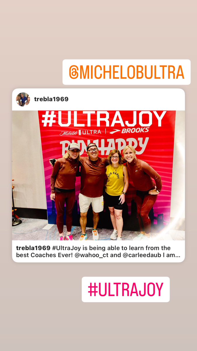 #ultrajoy is being able to have these amazing people Coach you! @WAHOO_CT @CarleeDaub  #itsonlyworthitifyouenjoyot #joywins #UltraJoy #ultramarathoncontest @MichelobULTRA