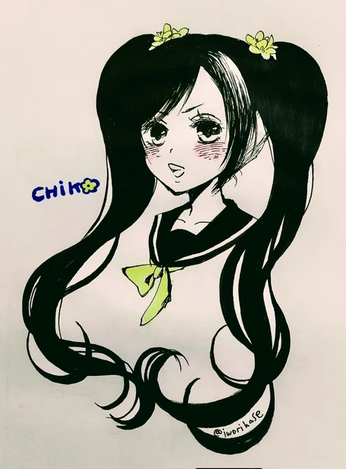 ポーズ思いつかなかったので、代わりにいつもより多めに髪の毛をくるくるさせてみました‹‹⸜(*ˊᵕˋ* )⸝› #駅メモファンアート 