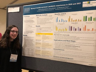 Big shout out to Sabrina Schwartzman, Emma Metzler, and Professor Fama on their research presentation at SHAV. Their research on "Survey of stroke survivors' pandemic experiences in 2020 and 2021" was recognized as an award winning presentation. 🥳