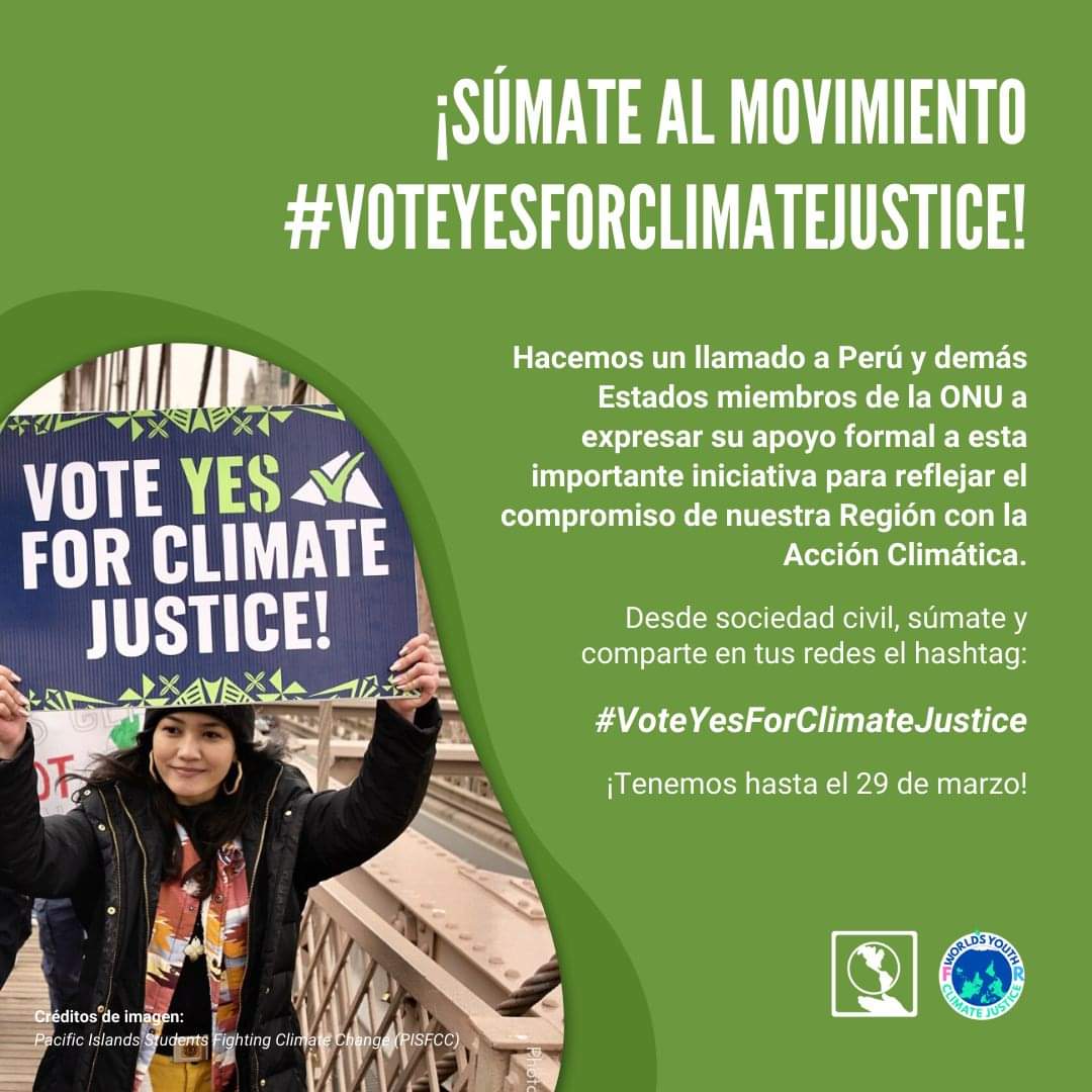 jpccperu's tweet photo. Hace 3 semanas solicitamos a @presidenciaperu @pcmperu @MinamPeru y @CancilleriaPeru el copatroconio y voto a favor de la solicitud de opinión consultiva en materia de #CambioClimático

🚨La votación es mañana a las 9am y queremos conocer la postura del Perú ante esta iniciativa. https://t.co/22rWM0nmle