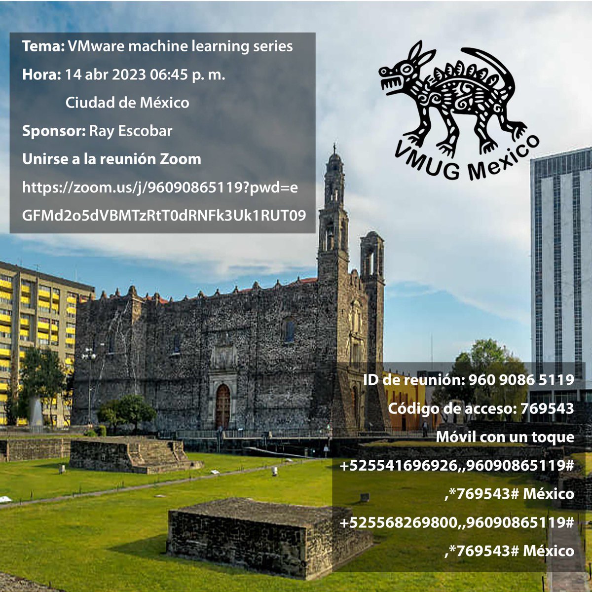 VmugM's tweet photo. use of chatgpt and wonder where to start? join us to the AL/ML series from vmug mexcio chapter it is free!! #vmware #vmug #AI https://t.co/AqoTzwdBs7