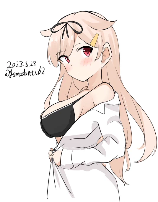 #艦これ版深夜の真剣お絵描き60分一本勝負#艦これ版真剣お絵描き60分一本勝負_20230328夕立ちゃん(時間がありませんでした…) 