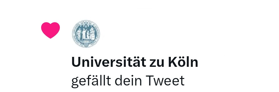 "Universität zu Köln gefällt dein Tweet."