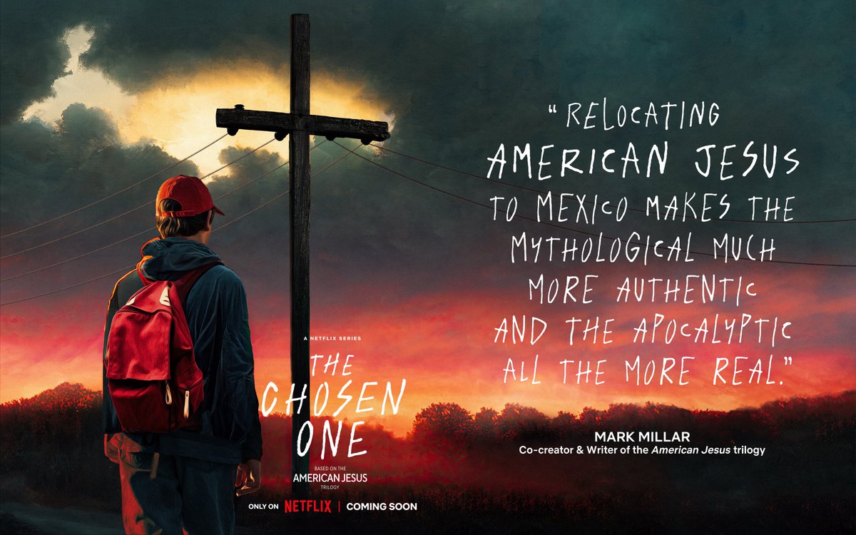 netflix's tweet photo. The Chosen One — based on the graphic novel American Jesus created by writer Mark Millar and artist Peter Gross — is coming soon https://t.co/Inq2RPTy1Q