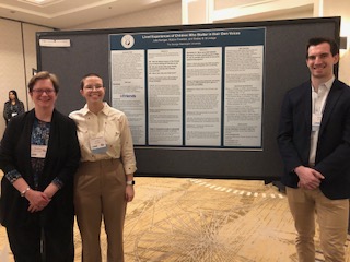 Our undergrads Julia Kerrigan and Robbie Froehlich along with Professor Brundage presented their research on "Lived Experiences of Children Who Stutter in their Own Voices" at this year's SHAV conference.🥳🥳