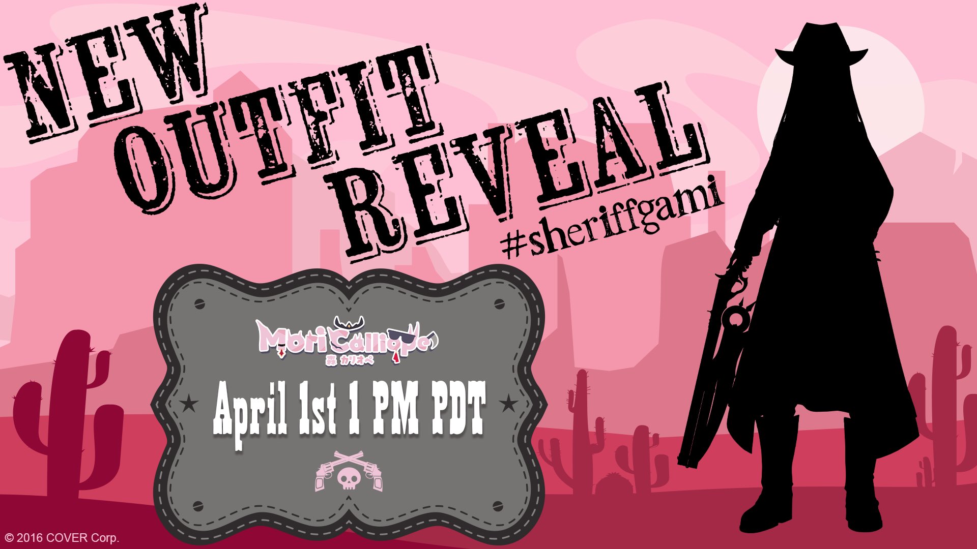 Mori Calliope💀holoEN on Twitter "The sheriff rides into town…April 1st