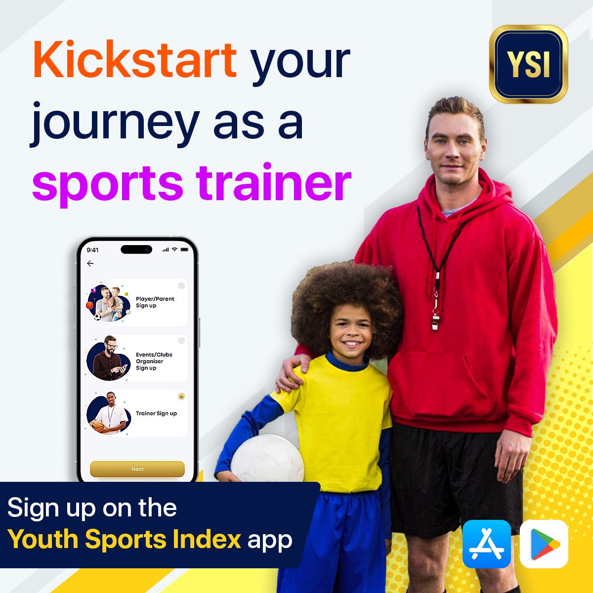 Join as a trainer and train budding champions! 
iOS- apple.co/3Wd3nop
Google- bit.ly/3BxFvTOk 

#youthsports #youthsportsindex #youthcamps #sportstrainers #Youthtrainers #athlete #youthplayer