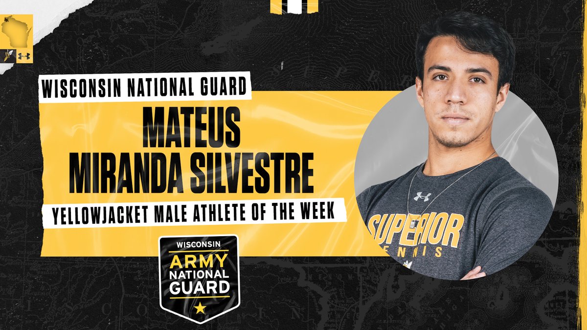 uwsathletics's tweet photo. Congratulations to this week's @SuperNatGuard Yellowjacket Men's Athlete of the Week, Mateus Miranda Silvestre of @UWSTennis.

Read: https://t.co/uyStqW08O2

#WeAreSuperior https://t.co/SiNTqzzb22