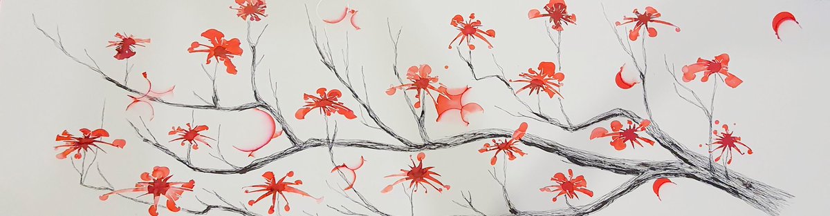 Arq_AVC's tweet photo. @embjpmx También los arboles de gasparitos o colorines florecen en esta época, esta es una obra de mi autoría... https://t.co/psEEBNVjPy