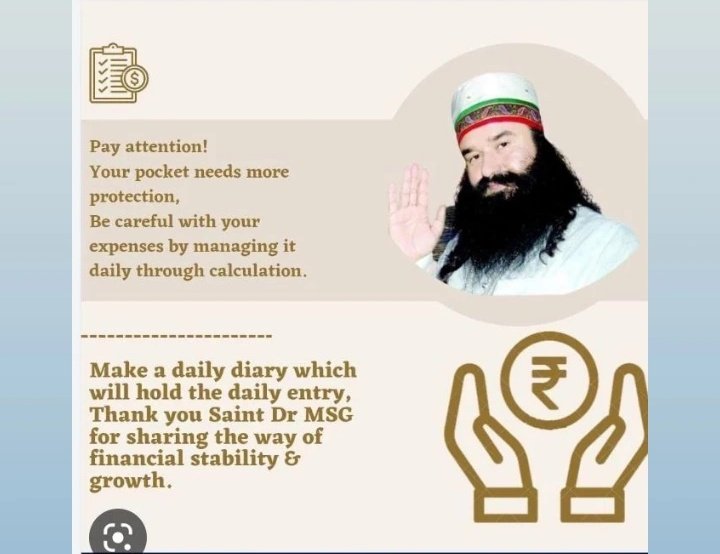 Saint Gurmeet Ram Rahim Ji Insan told everyone the solution of manage expenses, write expenses in the daily diary, calculate after a month, avoid unnecessary expenses and make life happy by saving for the future.
#TrackYourExpenses
#ManageYourExpenses