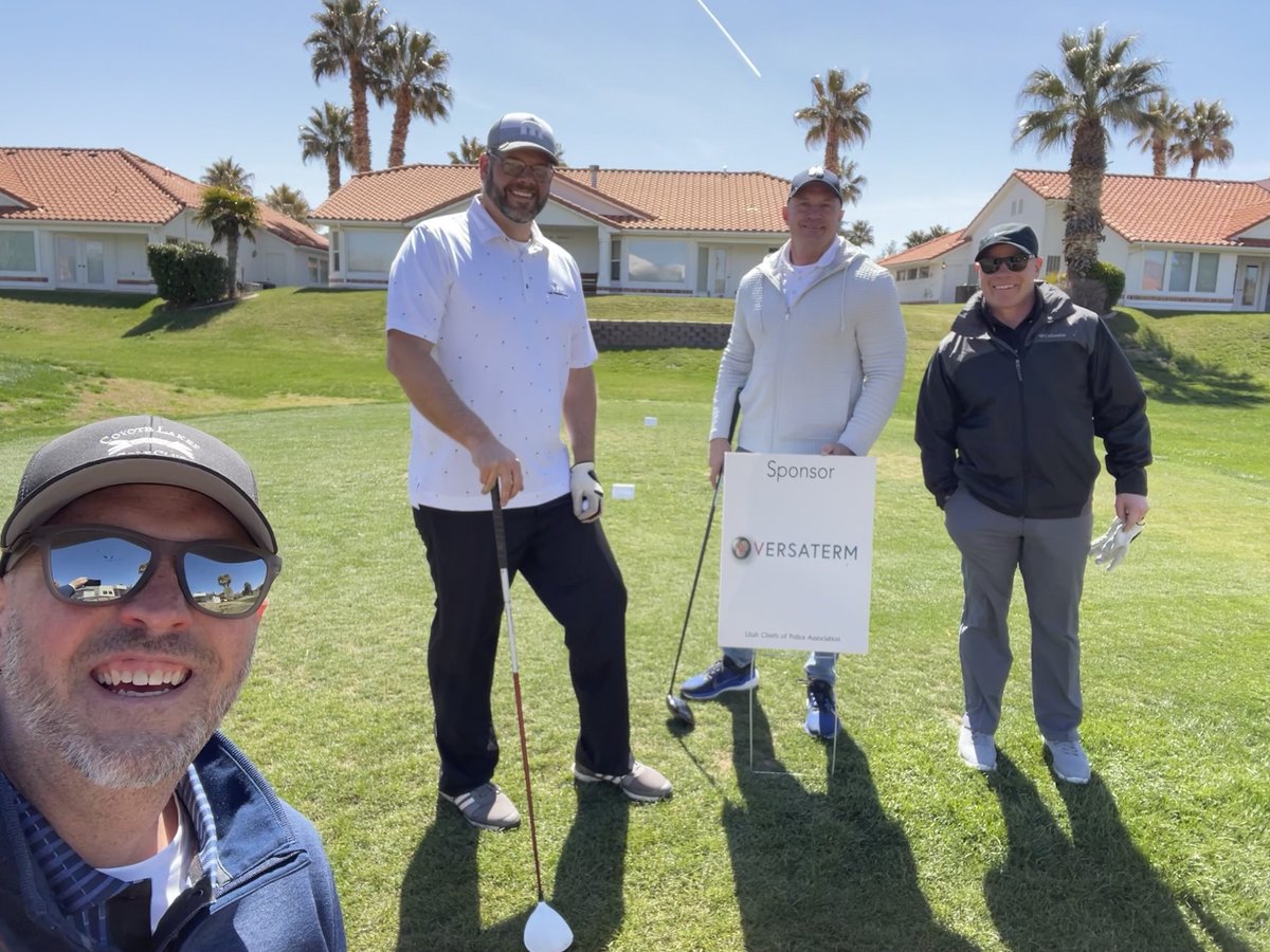 VersatermInc's tweet photo. #TeamVersaterm is having a wonderful time networking with partners and other attendees at #UCOPA. This is always a great event, and the annual golf tournament was also a fantastic experience. We are already looking forward to next year's meeting! #BetterTogether #publicsafety https://t.co/zNBwCnsDjj