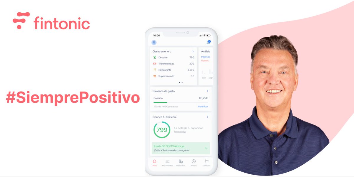 FINTONIC's tweet photo. Tener un buen FinScore es #SiemprePositivo.
El FinScore es la nota que sólo te da Fintonic 📲 y que valora cómo gestionas tu dinero y es el que fija tu tipo de interés cuando pides un préstamo. A mejor #FinScore, mejores condiciones. https://t.co/BhHGJwg030