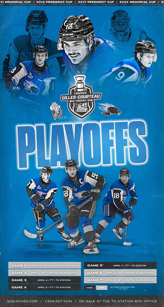 Here is the full schedule for Round 1, as we take on <a href="/OlympiquesGAT/">Olympiques de Gatineau</a>. 

Tickets for games 3 &amp; 4 on sale now at the TD Station Box Office!