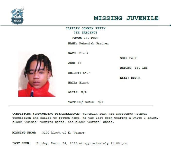 CrimeInTheD's tweet photo. Please help us find missing Nehemiah Gardner. If you have any information, please call Detroit's 7th Precinct at (313) 596-5740 or 911.

#OneDetroit
#protectandserve https://t.co/bzAv0MMNxS