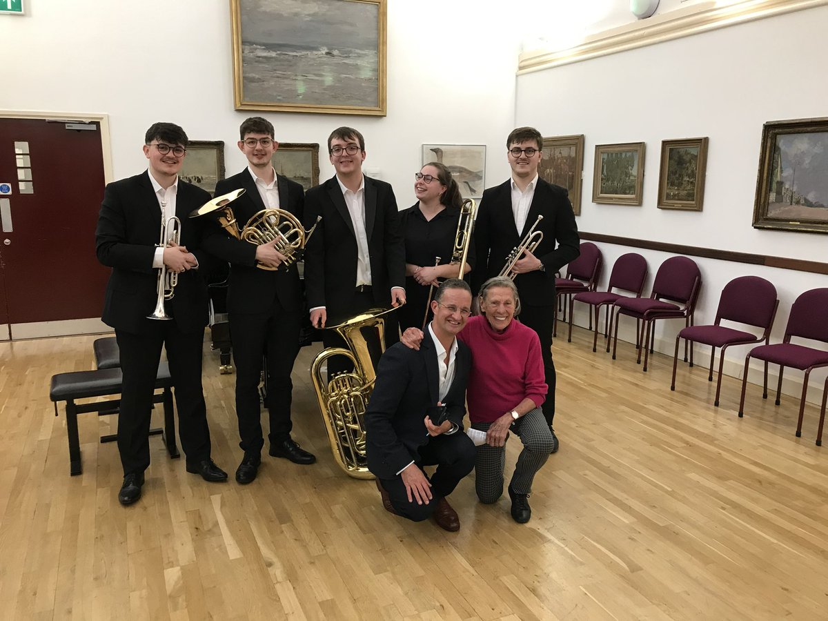 Runaway_Brass's tweet photo. Delighted to announce that this afternoon we have won the RWCMD Philip Jones Brass Ensemble competition playing Anthony Plog’s Four Sketches! 🎨🔥

Congratulations to all who took part in the competition, it was great afternoon made extra special with Ursula Jones on the panel 🎺 https://t.co/I5sBeC24P7