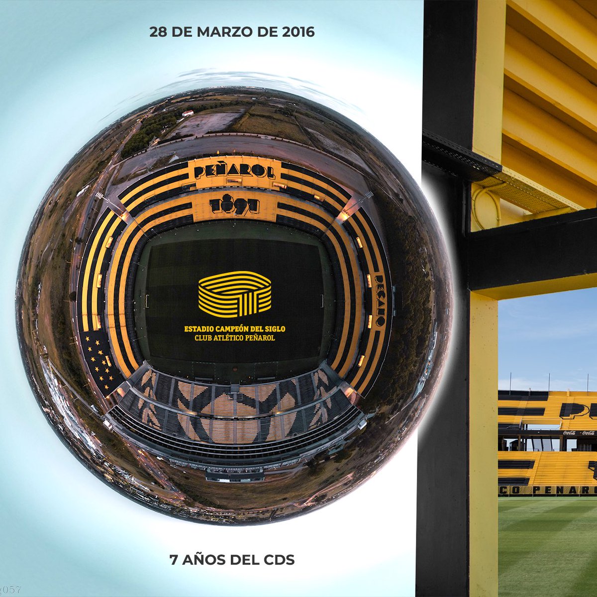 OficialCAP's tweet photo. ¡𝟳 𝗮𝗻̃𝗼𝘀 𝗱𝗲𝗹 𝗖𝗮𝗺𝗽𝗲𝗼́𝗻 𝗱𝗲𝗹 𝗦𝗶𝗴𝗹𝗼!

Hace siete años se inauguraba el estadio más hermoso del país de Peñarol.

El Campeón del Siglo, ¡nuestra casa! https://t.co/ogi2He3lGh