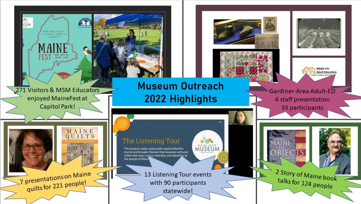 MaineStateMuse's tweet image. Renovations are underway and the Museum remains closed until 2025, but we want to take a moment to thank all of YOU for visiting us virtually over the past year! Check out some of our highlights of 2022.
#MuseumEducation #MuseumPrograms #MuseumVirtualPrograms #Museum #History
