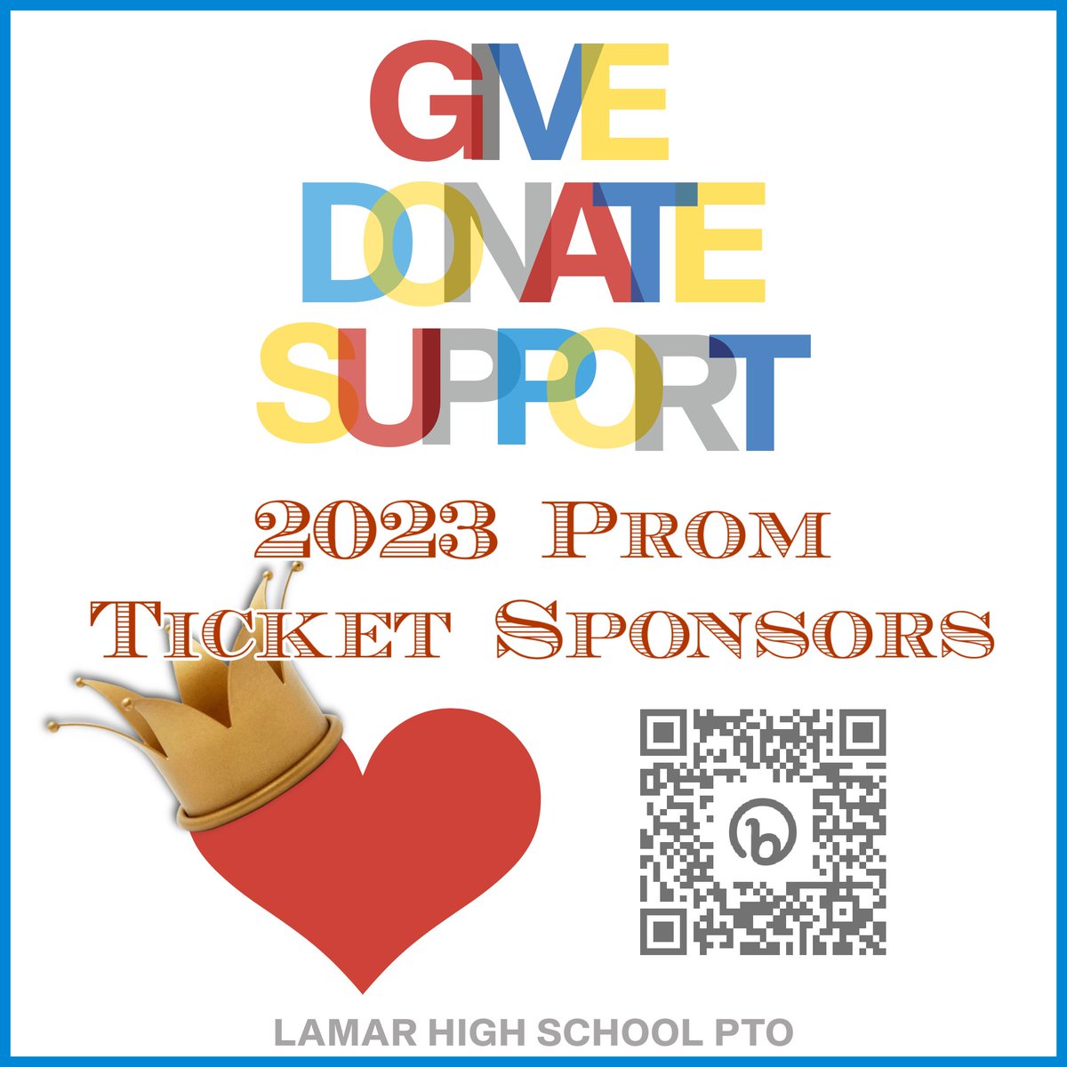 👑♥️ Please consider making a donation to help cover the cost of a prom ticket for an economically disadvantaged student. #lhsparentsrock lamarpto.wufoo.com/forms/prom-tic…