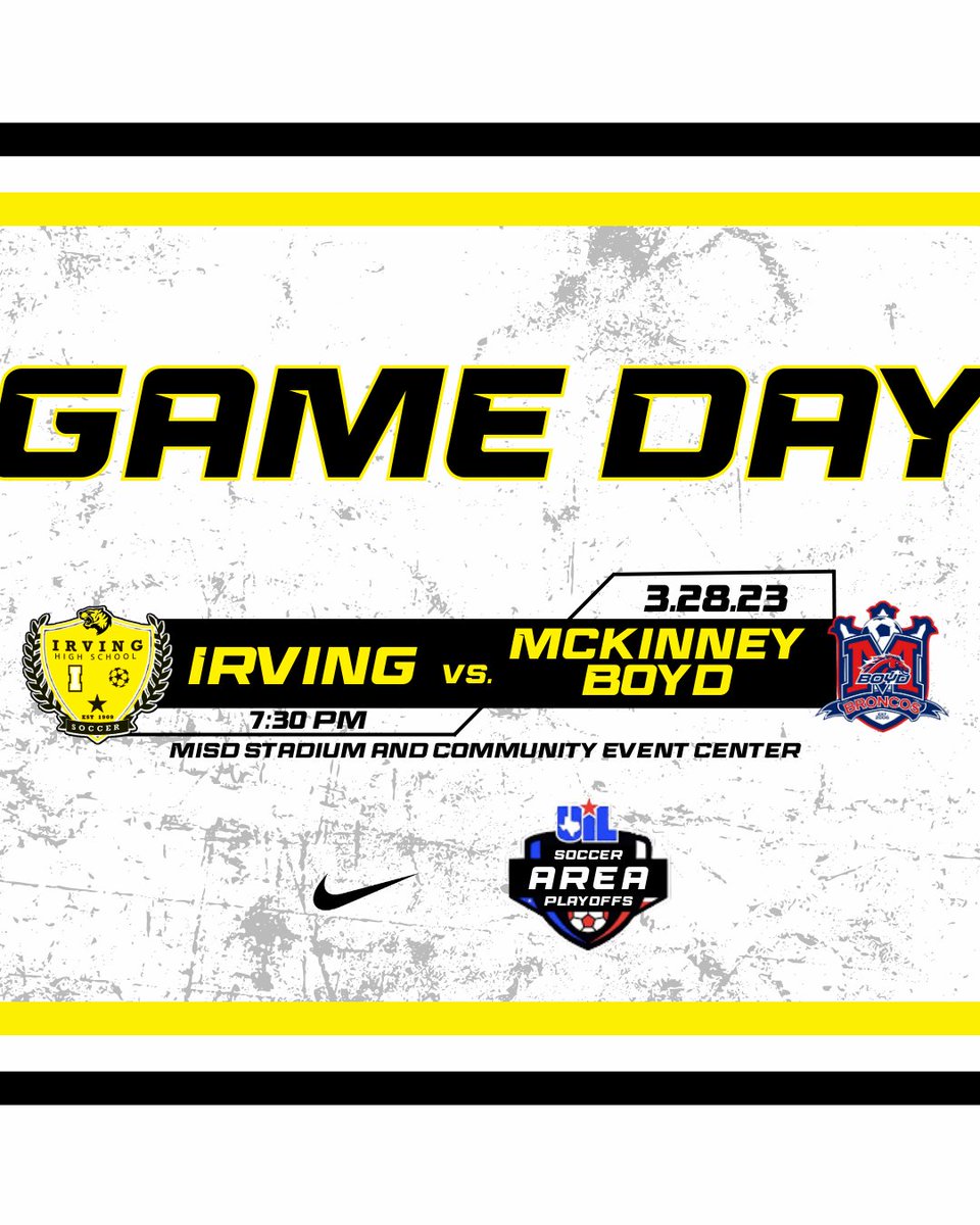 IHSTigersSoccer's tweet photo. Round 2. Come out and support! 

#TigerSoccer #OnTheHunt #UILArea @sambacker61 @CoachRobIHS @coach_coronado7 @IISDAthletics @IrvingISD @IrvingHigh @LethalSoccer https://t.co/P4EyRdqb7g