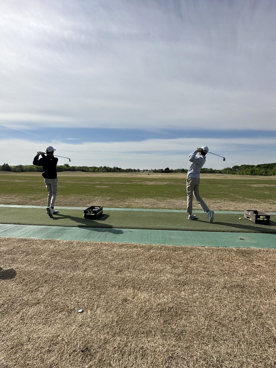 wakeland_golf's tweet photo. Two #whsgolf seniors warming up for an exciting day 2 District Championship finish! #allin #state Let’s gooooo! https://t.co/RlGb1R2jdK
