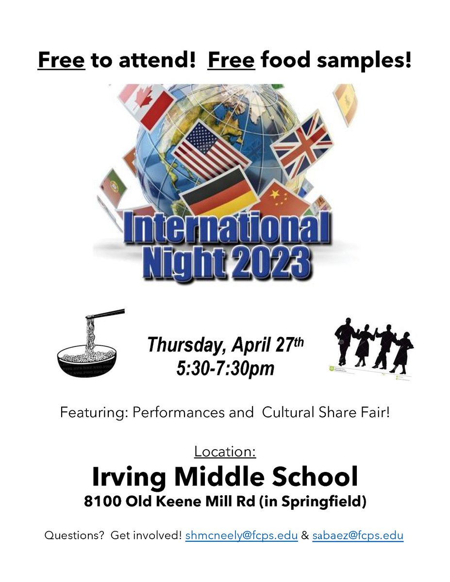 Holly Mossburg (she/her) (@mshollymoss) on Twitter photo <a href="/IrvingMiddle/">Irving Middle School</a> mark your calendars and join us for International Night on April 27! <a href="/IrvingMiddle/">Irving Middle School</a> mark your calendars and join us for International Night on April 27!