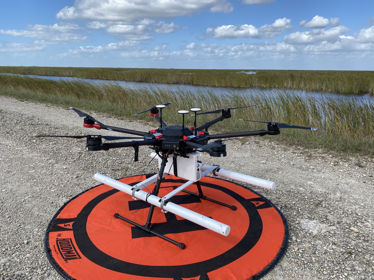 USGS <a href="/USGS_Water/">USGS Water Resources</a> and New York Water Science Center recently tested ground-penetrating radar on a drone for mapping peat. This was part of a collaboration with <a href="/FloridaAtlantic/">Florida Atlantic University</a> to study and locate large carbon gas releases from peat soils in the swampy wetlands of the Everglades.
