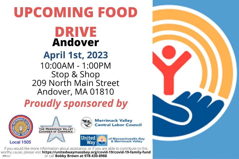 Upcoming Food Drive - This Saturday, April 1st in Andover!