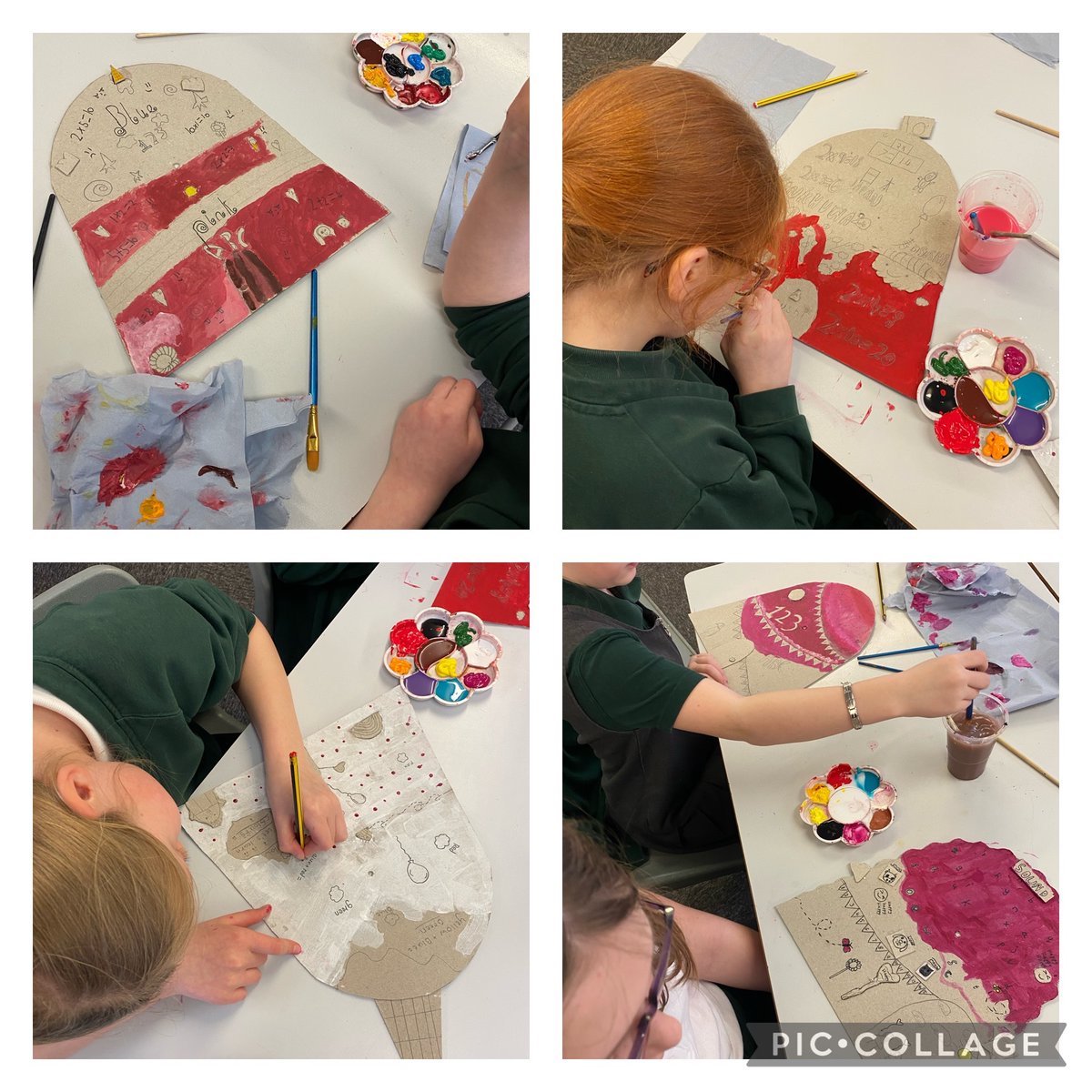 MfpsYear5's tweet photo. We have had a lovely afternoon painting our windmills! They are nearly done 🤩 #MFPSDT https://t.co/S8GhOD1Cca