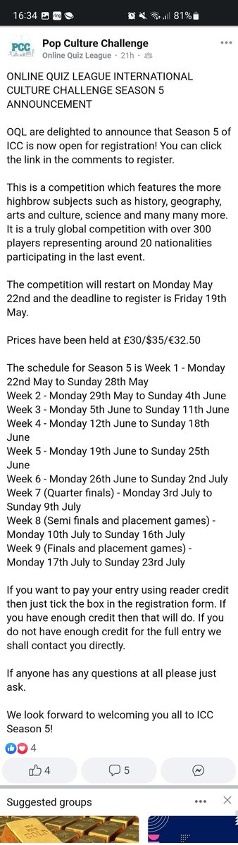 The_X_Stitcher's tweet image. Quizzy folk, here&apos;s one for you!

Link to sign up 

quizcentral.net/qc/Internation…

#SNOTquiz #SidsQuiz