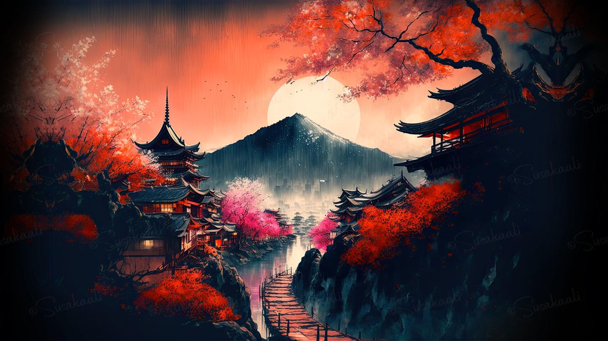Susakaali's tweet photo. #Majestic #mountains, a serene #lake, and an ancient town bathed in evening hues. Don't forget the delicate #cherryblossoms🌸 reminding us of life's fleeting #beauty. Cherish every moment in nature's embrace. 

📺 👉https://t.co/EYVRGijzzx
#TwilightReverie #NatureLovers https://t.co/J4eWEULyGP