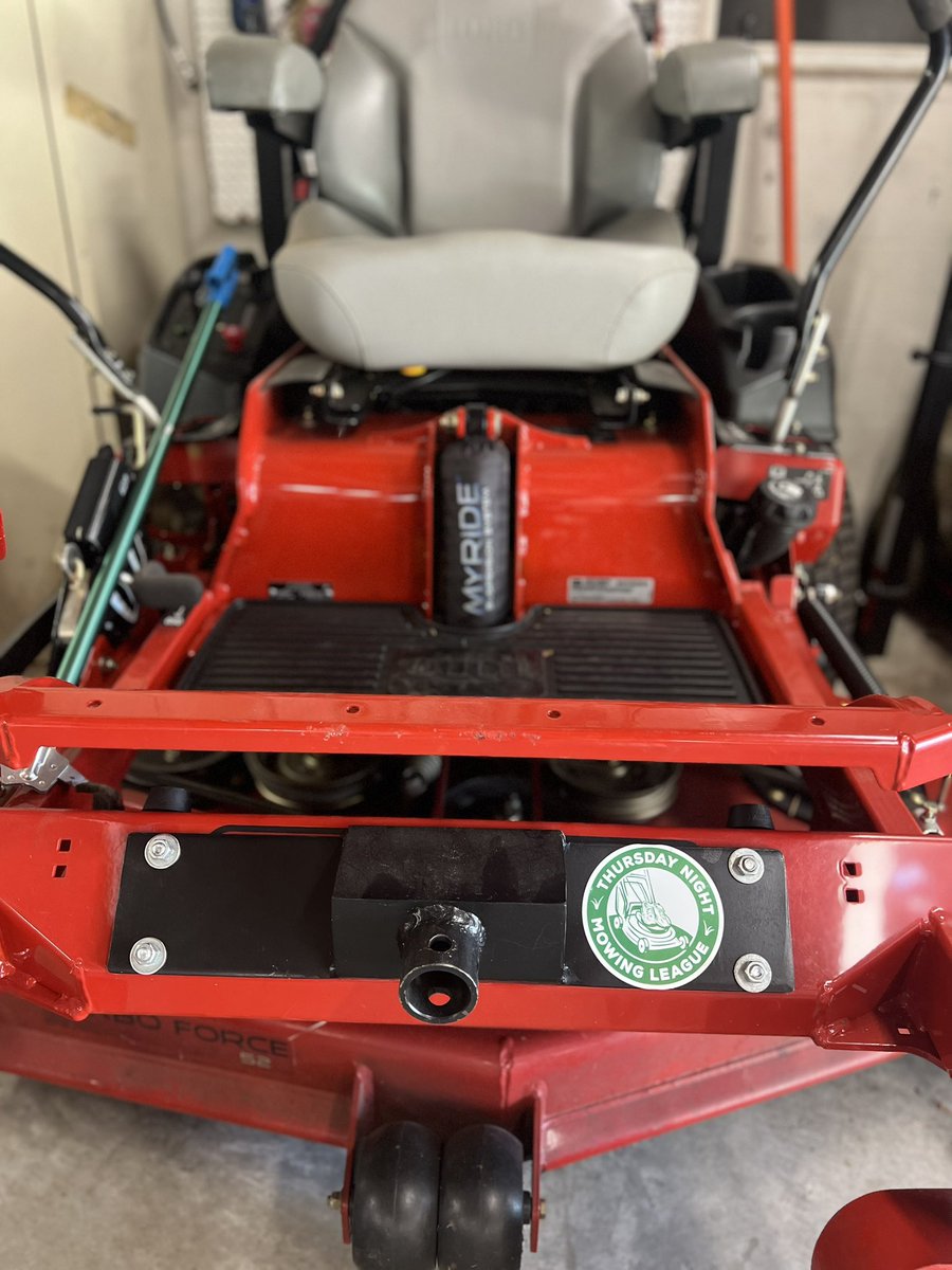 Even though I can mow all year long down here in Florida it was about time I added the #TNML logo to my mower. <a href="/OutKickTNML/">ThursdayNightMowingLeague</a> #mower