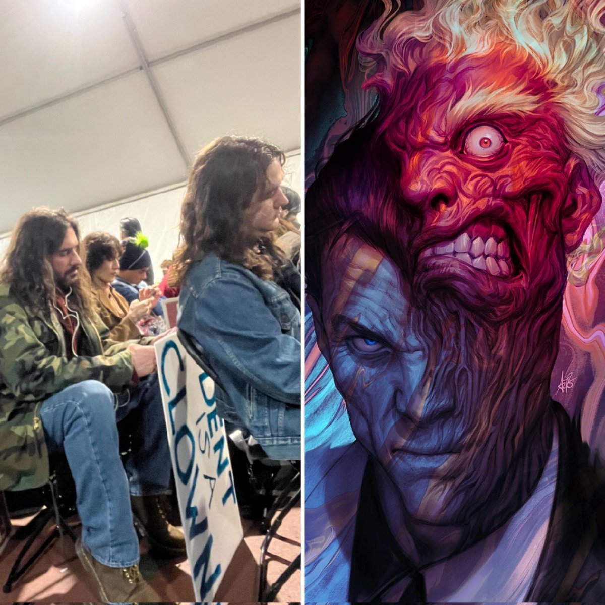 BlogDeBatman's tweet photo. Con la aparición del personaje en #Joker #FolieÀDeux prácticamente confirmada gracias a fotos de carteles con su nombre filtrados desde el set de filmación, ¿creen que presentarán a otra versión cinematográfica al año siguiente en el #Bativerso de #RobertPattinson? https://t.co/4Malea7fzE