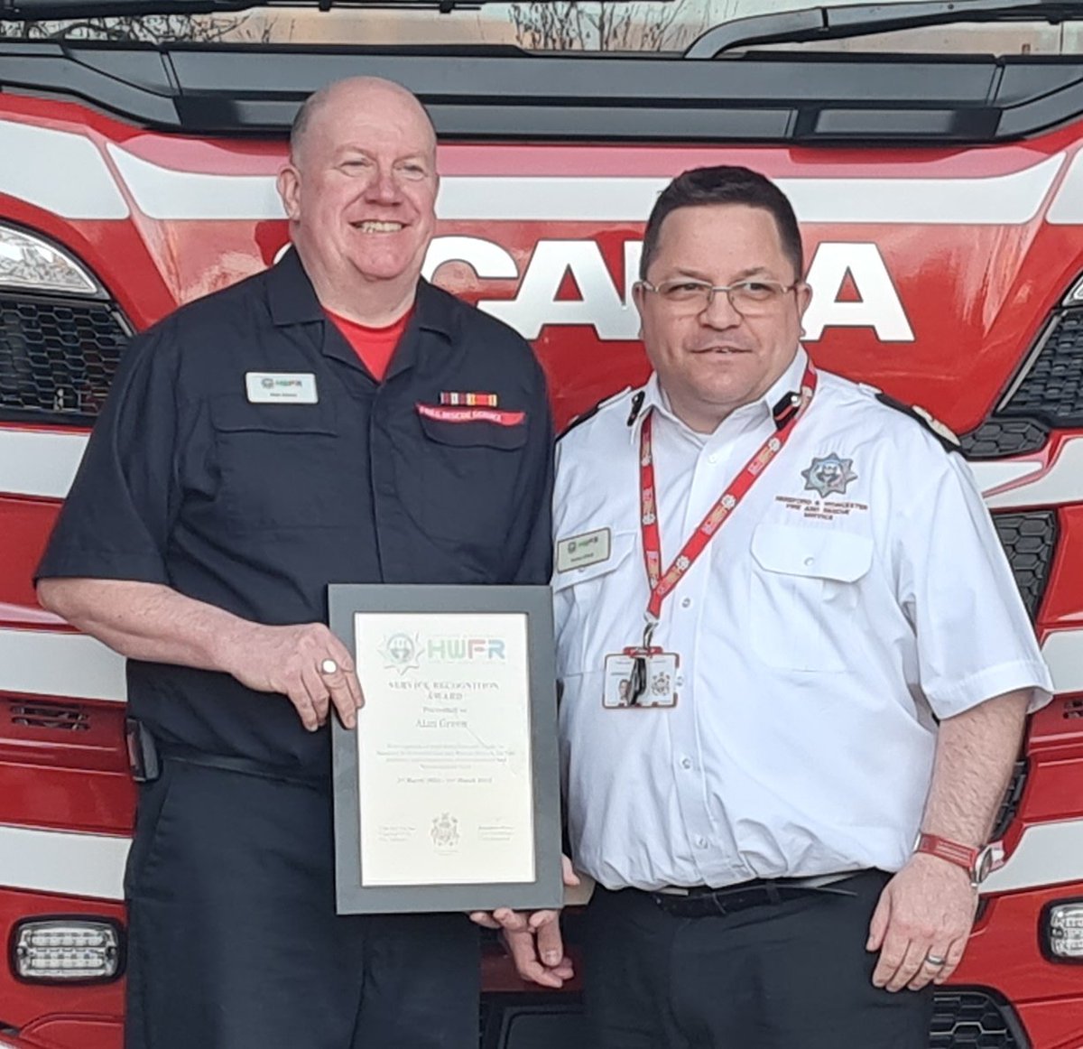 HWFireAElliott (@hwfireaelliott1) on Twitter photo A pleasure last night to present Service Recognition certificates to Alan and Tullio. An impressive 45years of on-call cover between them <a href="/HWFire/">Hereford & Worcester Fire and Rescue Service</a> Many thanks for your service. A pleasure last night to present Service Recognition certificates to Alan and Tullio. An impressive 45years of on-call cover between them <a href="/HWFire/">Hereford & Worcester Fire and Rescue Service</a> Many thanks for your service.