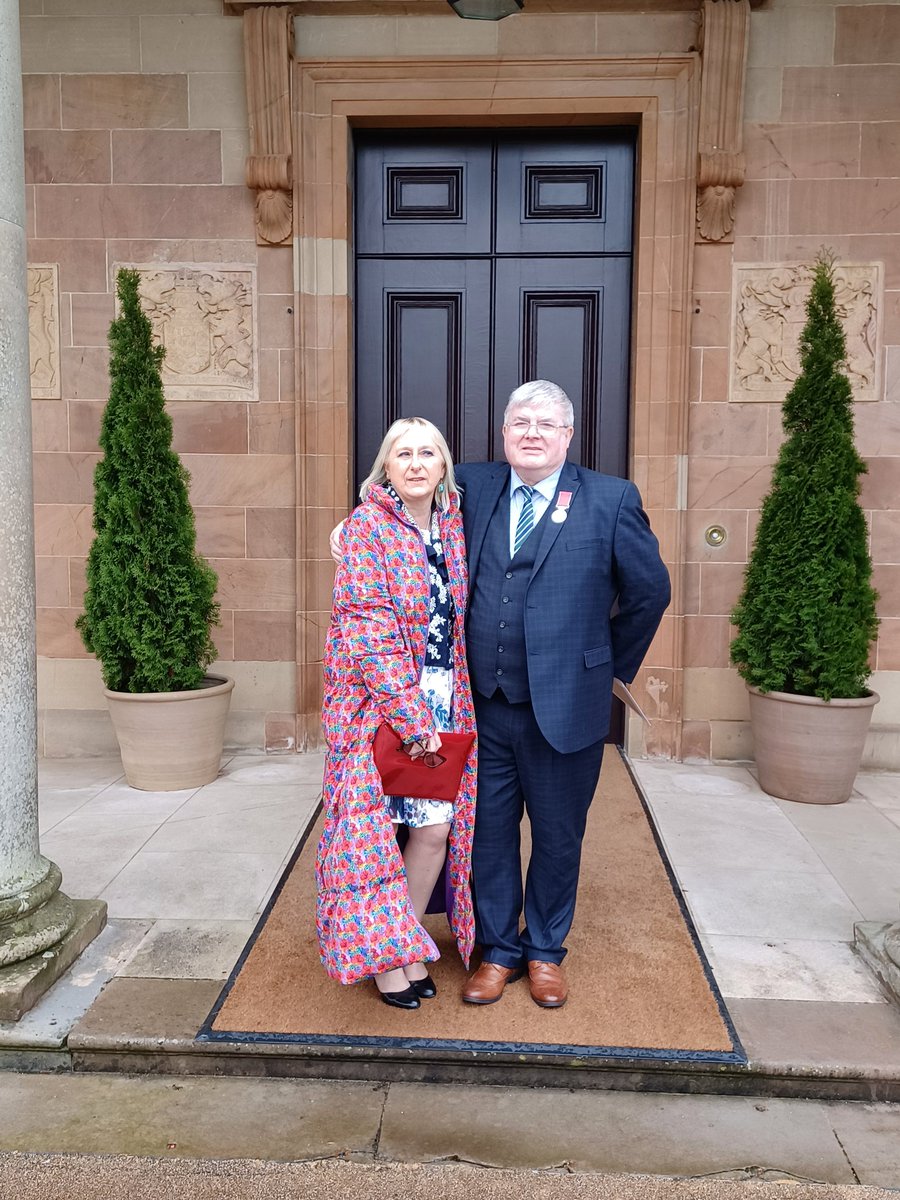 With the new British Empire Medalist at #HillsboroughCastle. My father in law. Willie Hutchinson BEM.. Quite the day..