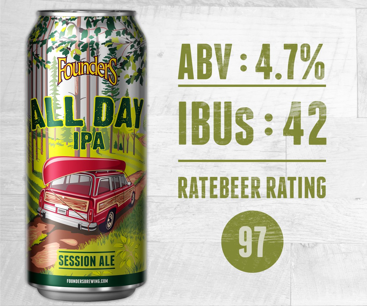 CrownDist's tweet image. Founders All Day IPA

The beer you've been waiting for. Keeps your taste satisfied while keeping your senses sharp. 

The perfect reward for an honest day's work and the ultimate companion to celebrate life's simple pleasures. 

#cheers #founders #foundersipa #ipa #beer #beerme