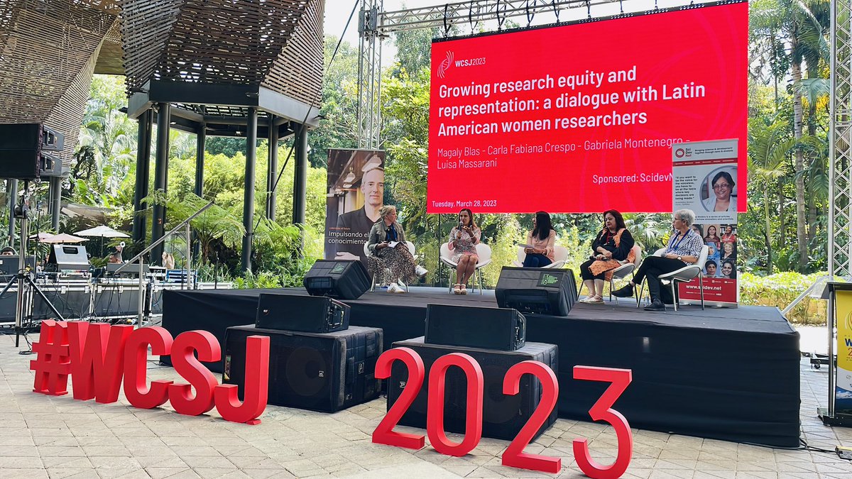Sofi Cabrera Espín 🇪🇨 (@soficabreraes) on Twitter photo En este panel investigadoras de Latam cuentan sus experiencias para mantenerse en equipos de investigación, desafiando las desigualdades que aún enfrentan las mujeres científicas. En #Ecuador <a href="/CientificasEC/">👩🏽🎓CientíficasEcuador🇪🇨</a> ha sido un gran ejemplo para apoyarnos 🙌🏼 #WCSJ2023 En este panel investigadoras de Latam cuentan sus experiencias para mantenerse en equipos de investigación, desafiando las desigualdades que aún enfrentan las mujeres científicas. En #Ecuador <a href="/CientificasEC/">👩🏽🎓CientíficasEcuador🇪🇨</a> ha sido un gran ejemplo para apoyarnos 🙌🏼 #WCSJ2023