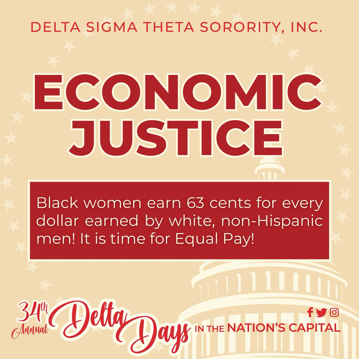 Black women earn 63 cents for every dollar earned by white, non-Hispanic men!  It is time for Equal Pay!