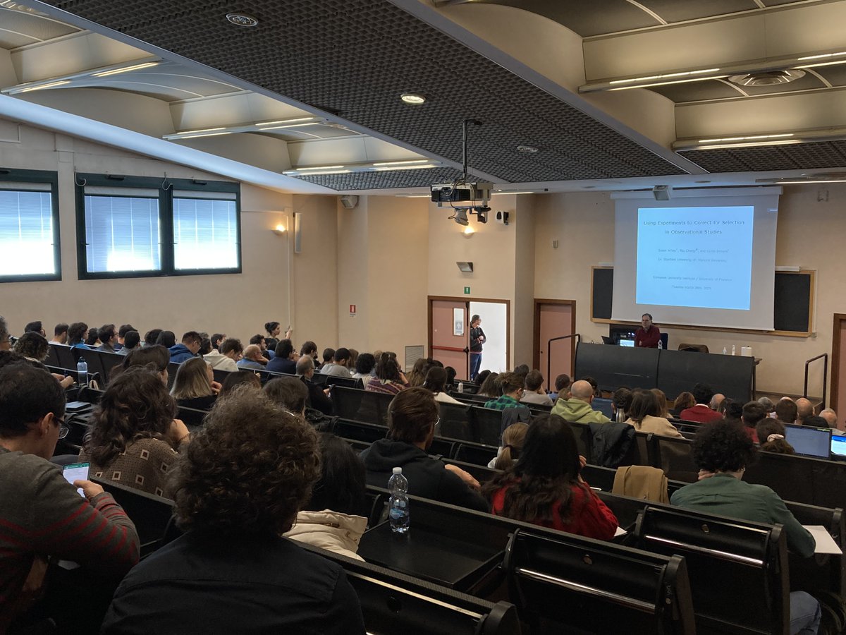 EUI_ECO's tweet image. Today we had the great pleasure to attend at @UNI_FIRENZE the Lecture by Economics #NobelPrize @guido_imbens, co-organized by @EUI_ECO and @DataScienceFLR
Imbens presented the paper "Combining experimental and observational data" focused on #statisticalmethods
Thank you!